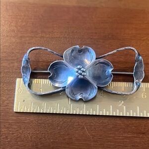 Vintage Sterling Silver Floral Brooch . Marked sterling silver 2.5 “